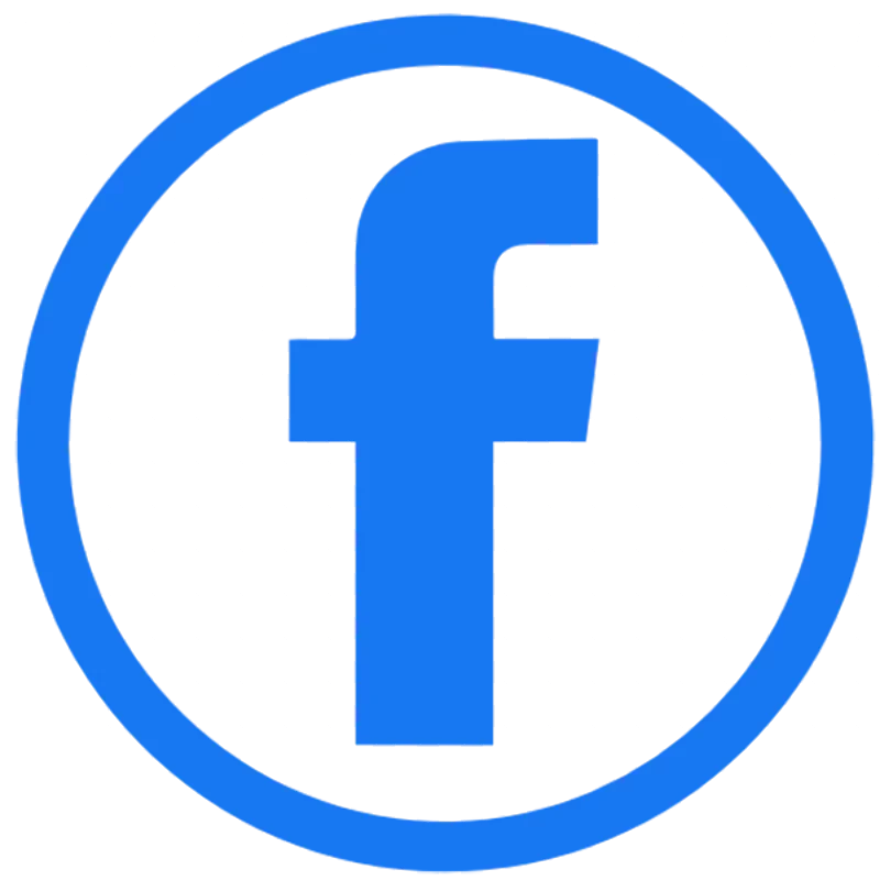 Outline round facebook fb icon logo blue